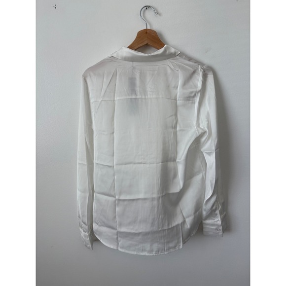 Allegra K Women's V-Neck Long Sleeve Chiffon Blouse – White – Small – NWT - Picture 5 of 5